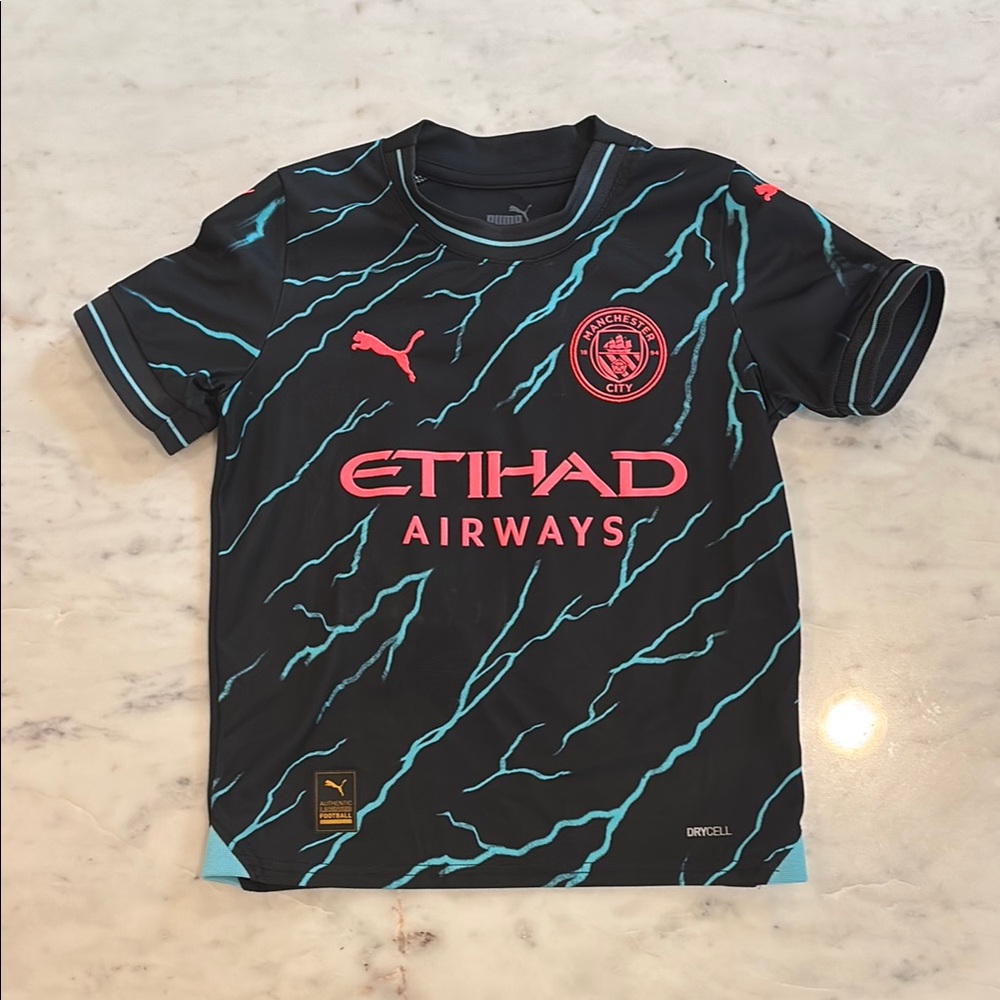 Authentic Manchester City Jersey Haaland Jersey - youth xs